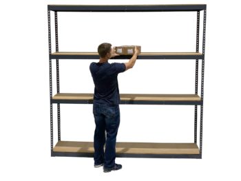 Boltless Rivet Shelving Bulk Storage Rack with Particle Board Shelves
