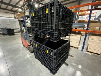 Collapsible Bulk Box Stacked with Forklift