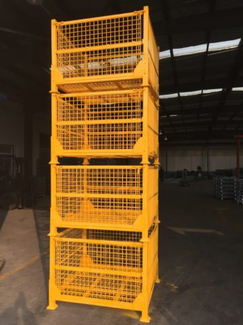 Collapsible-Heavy-Duty-Wire-Container-Stacked