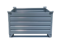 Stackable Corrugated Steel Containers with Steel Angle Runners