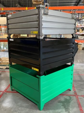 Corrugated Steel Container with Crane Lifting Lugs Stacked