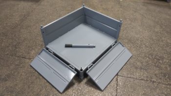 Corrugated Steel Container with Double Drop Gates