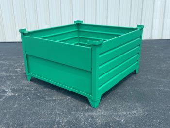 Corrugated Steel Container with Drop Gate Corner View