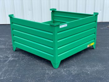 Corrugated Steel Container with Drop Gate Side View