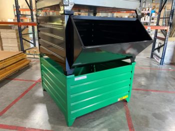 Corrugated Steel Container with Hopper Front Stacked