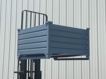 Corrugated Steel Container with Runners Lifted