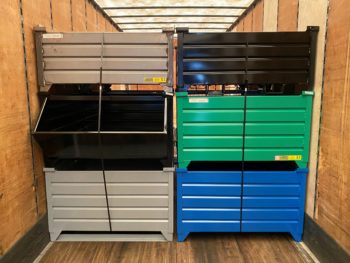 Corrugated Steel Containers Loaded in Trailer