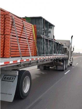 Flatbed Truckload of Pallet Rack