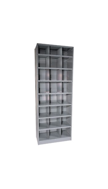 Industrial Steel Bin Shelving with Dividers Back and Sides