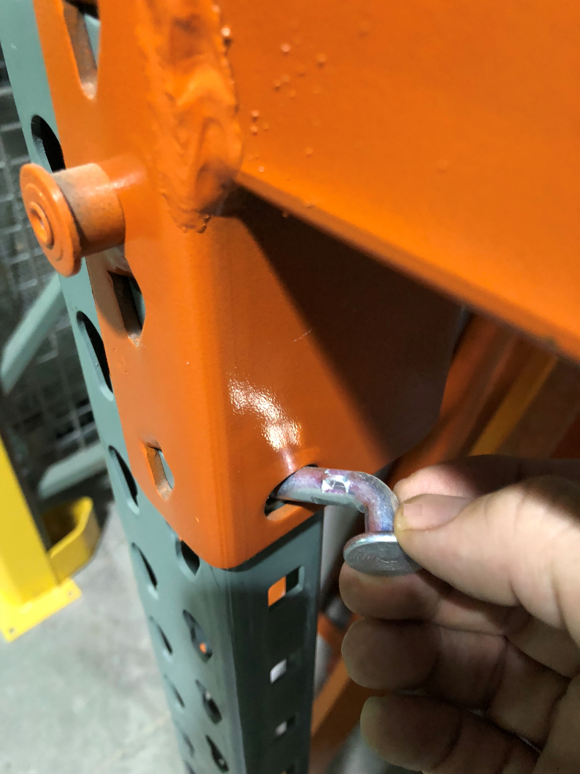 J-Bolt Secures Beam To Upright