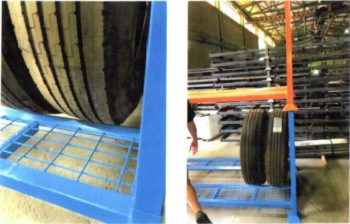 On-Tread Truck Tire Stack Rack Pic