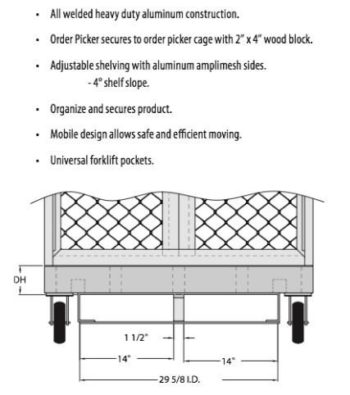 Order Picking Cart Specifications