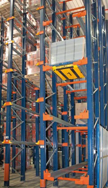 Pallet-Shuttle-Staged-At-Front-Of Rack-System