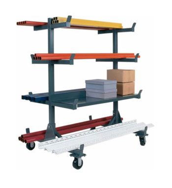 Warehouse Pipe Cart | Rolling Cantilever Pipe Rack