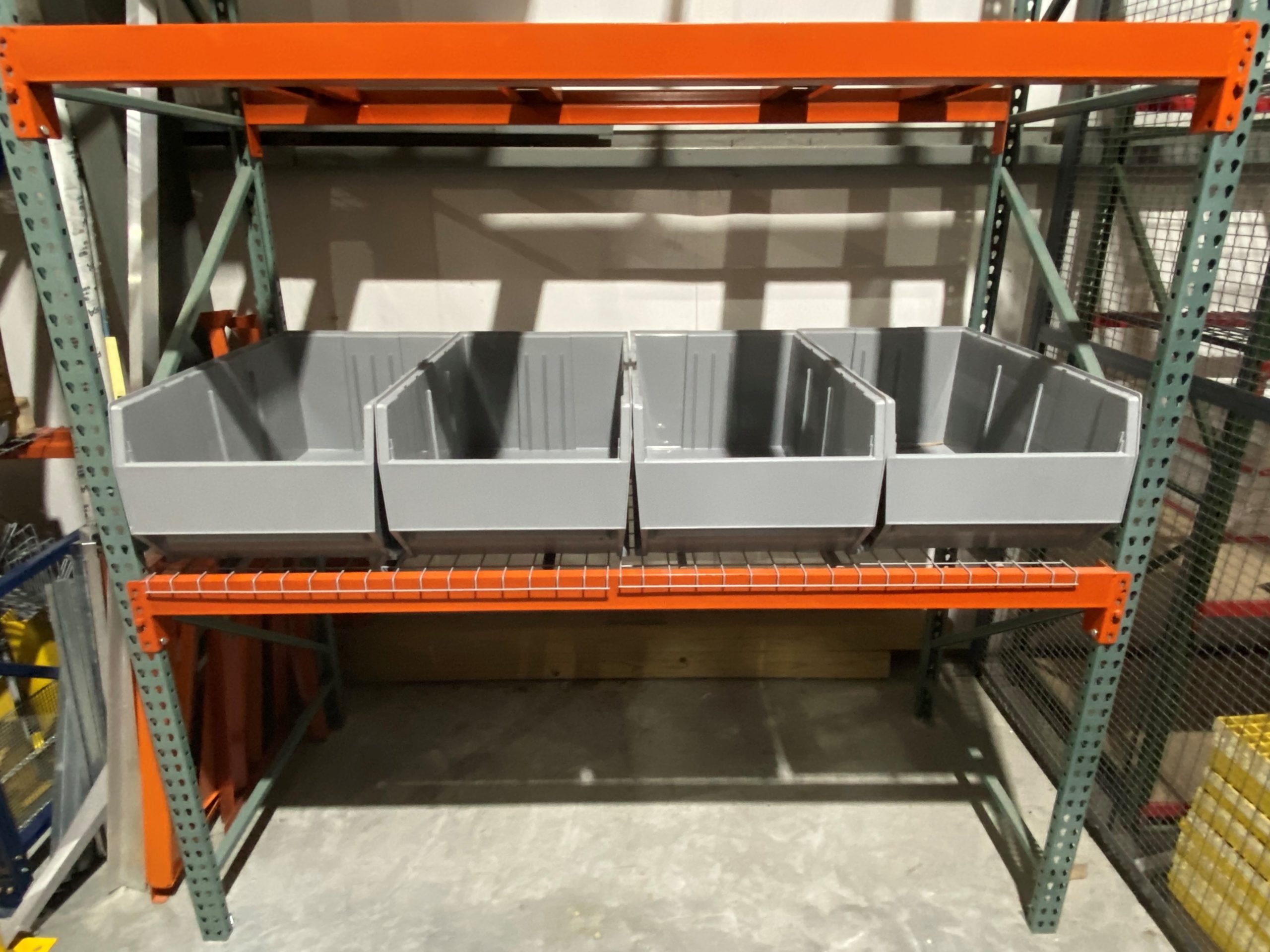 Pallet Racking Plastic Storage Bins Boxes With Scooped Front X 10 