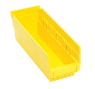 Plastic Shelf Bins - Yellow Plastic Organizing Bins