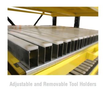 Press Brake Tool Storage Rack with Roll-Out Shelves