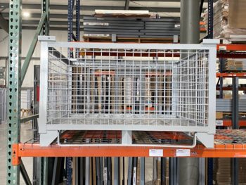 Rigid Wire Basket with Runners in Pallet Racking