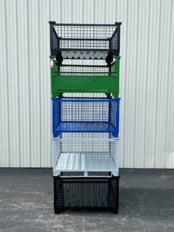 Rigid Wire Baskets Containers Stacked 14