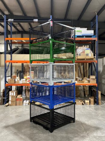Rigid Wire Baskets Containers Stacked 5