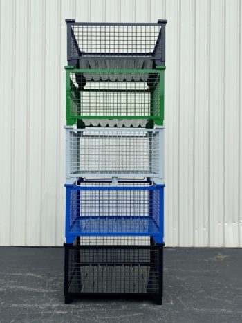 Rigid Wire Baskets Containers Stacked 8