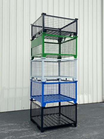 Rigid Wire Baskets Containers Stacked 9
