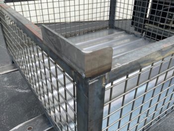 Rigid Wire Container Raw Steel Angle Corner Closeup