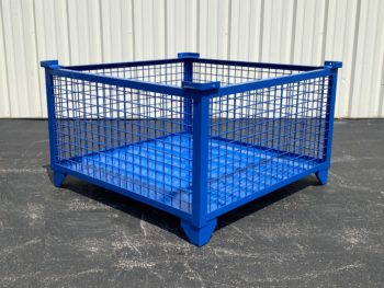 Rigid Wire Container Side View Blue