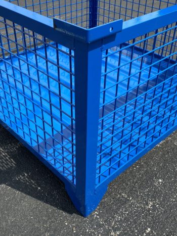 Rigid Wire Container Steel Angle Corner Blue