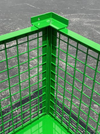 Rigid Wire Container Steel Angle Corner and Target Green