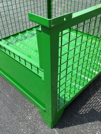 Rigid Wire Container with Drop Gate Steel Angle Corner
