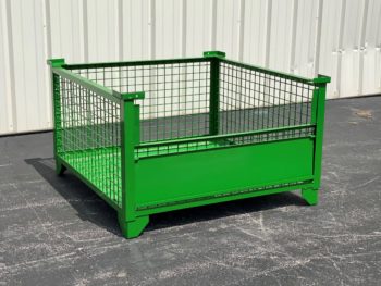 Rigid Wire Container with Half Drop Gate Open
