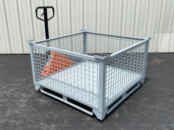 Rigid Wire Container with Steel Runners Pallet Jack
