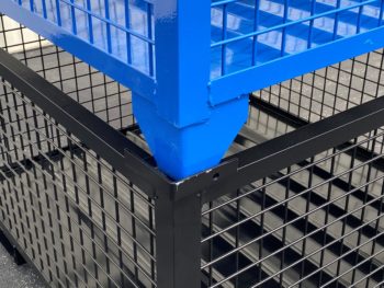 Rigid Wire Containers Stacked - Blue