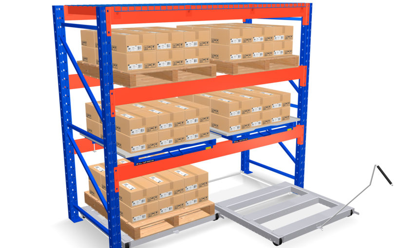 IMMEDIATE ROI WITH FLOOR MOUNTED ROLL OUT PALLET SHELVES