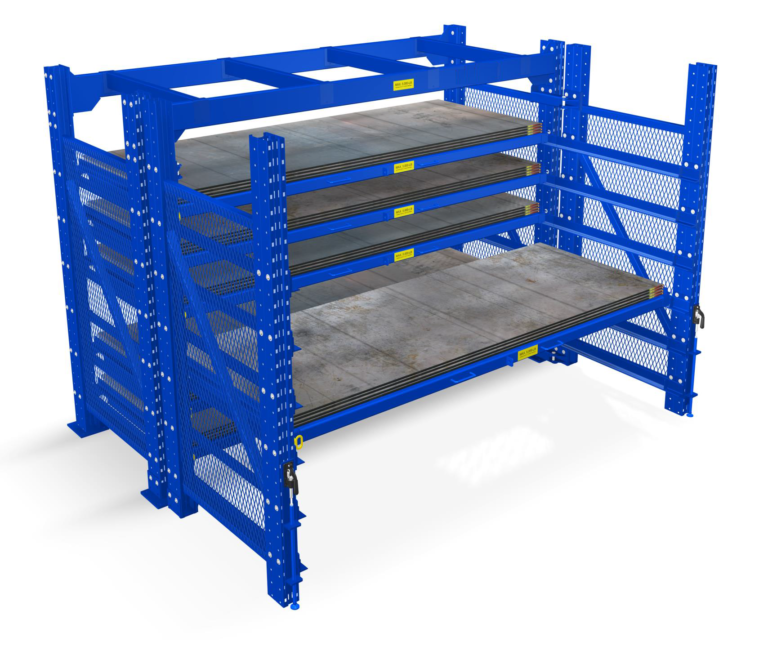 Roll Out Sheet Metal Rack | Roll Out Steel Storage Racks