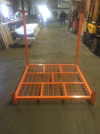 Stack Rack with Modified B-4 Base and Wire Mesh Decking