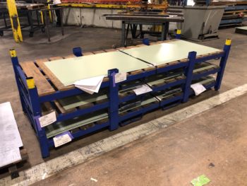 Stack rack with wood deck replaces wood pallets and skids 1