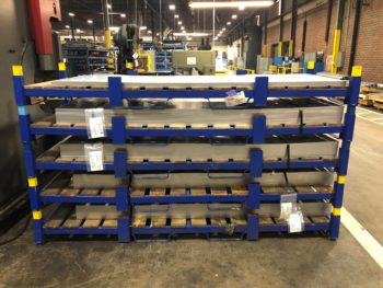 Stack rack with wood deck replaces wood pallets and skids 3