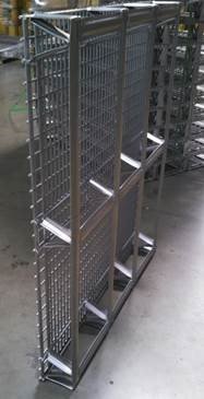 Steel Pallet with Wire Mesh Deck w 4 Rail Base