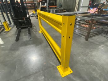 Two Tier Guard Rail Protects Fabrication Area