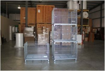 Wire Baskets Stacked in Warehouse