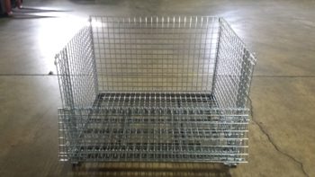 collapsible folding wire basket drop gate down