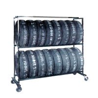 3 shelves Mobile tyre storage racks 50kg capacity per shelf 